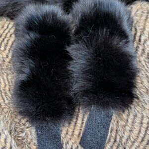 Neiman Marcus Genuine Black Fox Fur Cuffs